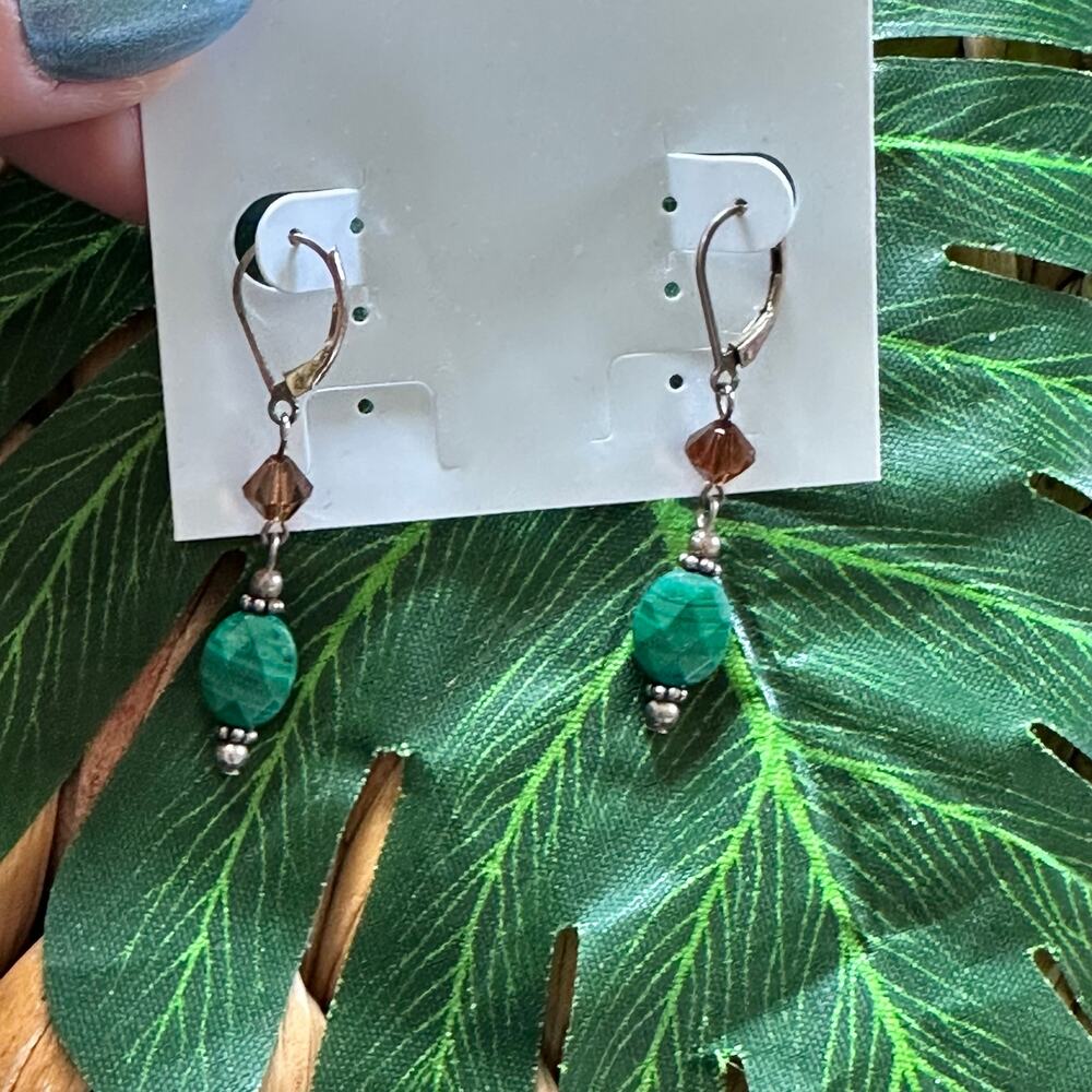 BOGO FREE GREEN BEADED CLSM CLOSURE BOHO EARRINGS